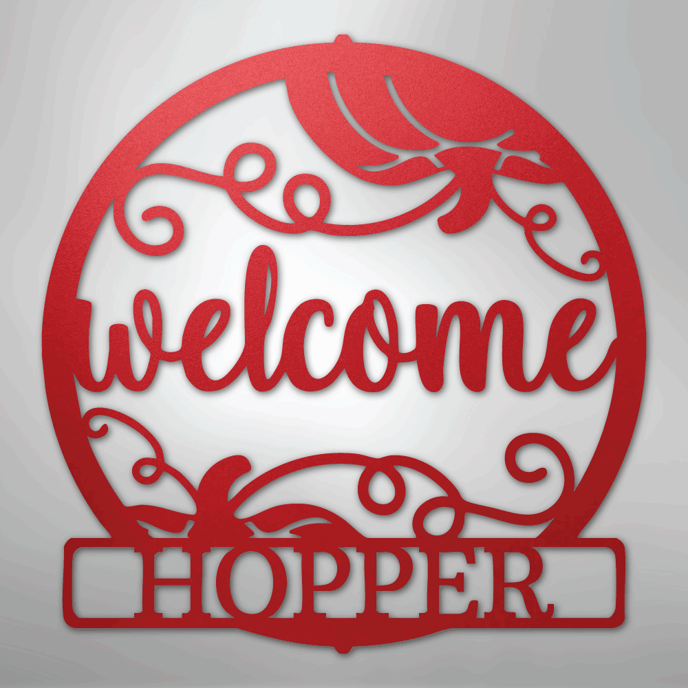 My Easy Monogram Steel Sign Red / 24" Welcome Fall Monogram - Steel Sign