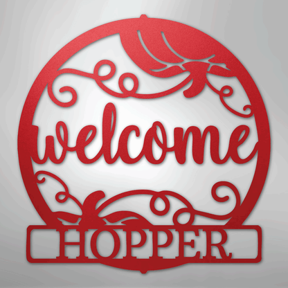My Easy Monogram Steel Sign Red / 24" Welcome Fall Monogram - Steel Sign
