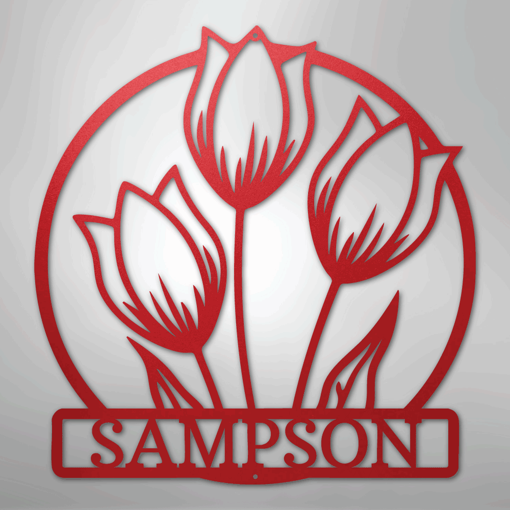 My Easy Monogram Steel Sign Red / 24" Wild Tulip Monogram - Steel Sign