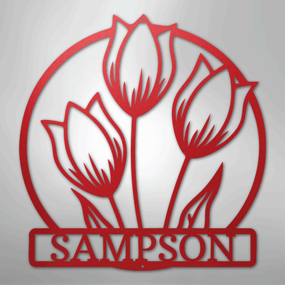 My Easy Monogram Steel Sign Red / 24" Wild Tulip Monogram - Steel Sign