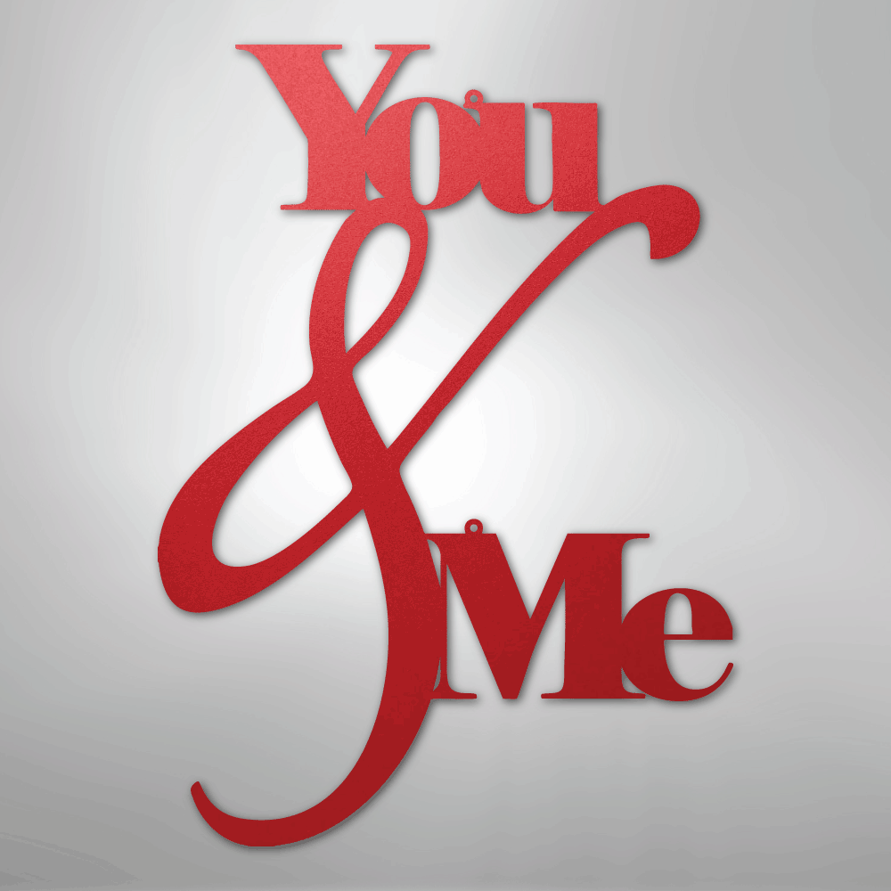 My Easy Monogram Steel Sign Red / 24" You and Me Quote - Steel Sign