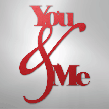 My Easy Monogram Steel Sign Red / 24" You and Me Quote - Steel Sign