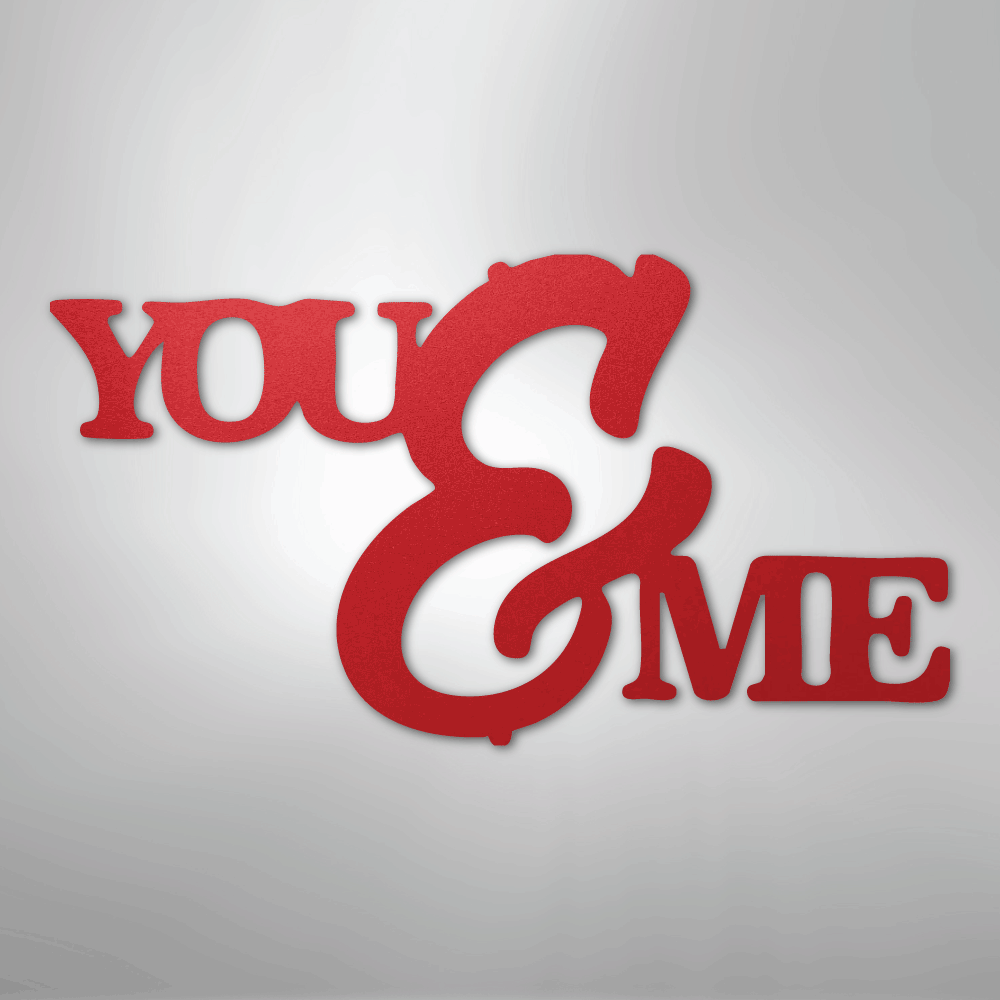 My Easy Monogram Steel Sign Red / 24" You and Me Script - Steel Sign