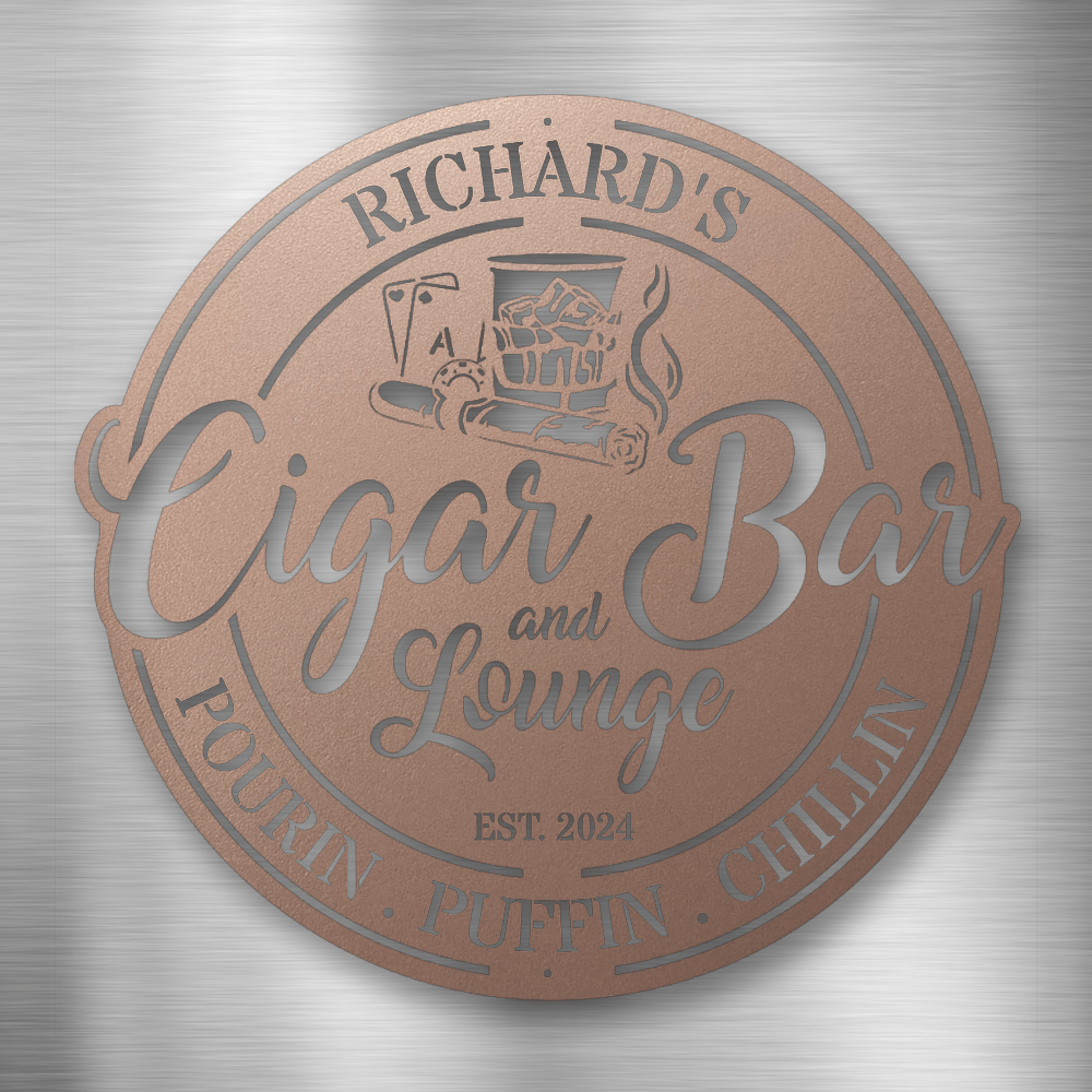 My Easy Monogram Steel Sign Rose / 12 Cigar Bar and Lounge - Steel Sign