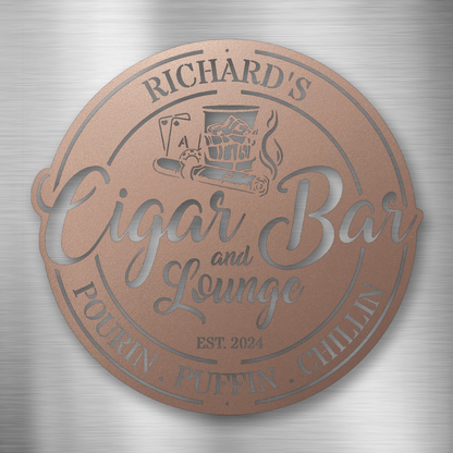 My Easy Monogram Steel Sign Rose / 12 Cigar Bar and Lounge - Steel Sign