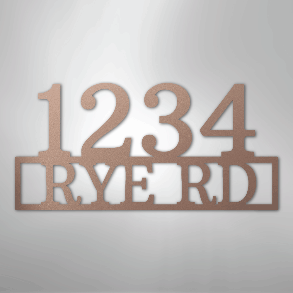 My Easy Monogram Steel Sign Rose / 24" Address - Steel Sign