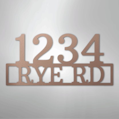 My Easy Monogram Steel Sign Rose / 24" Address - Steel Sign