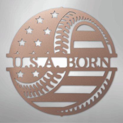 My Easy Monogram Steel Sign Rose / 24" America\'s Pastime - Metal Sign