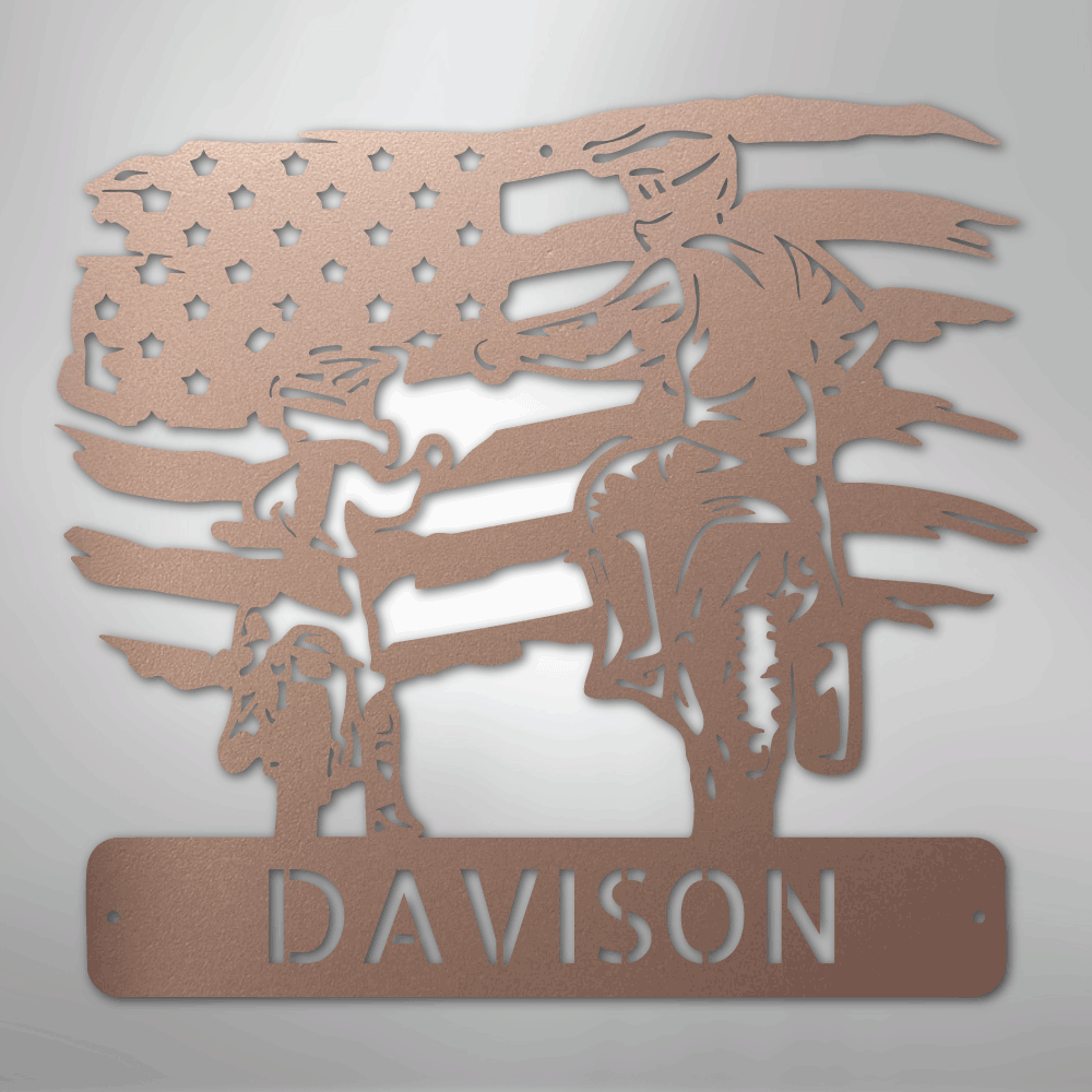 My Easy Monogram Steel Sign Rose / 24" American Motocross Family Monogram - Steel Sign