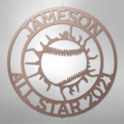 My Easy Monogram Steel Sign Rose / 24" Ball Wall Monogram