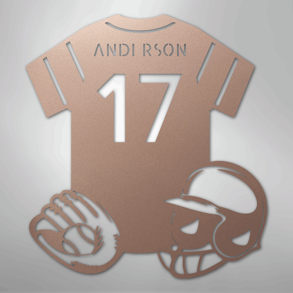 My Easy Monogram Steel Sign Rose / 24" Baseball Gear Monogram - Steel Sign