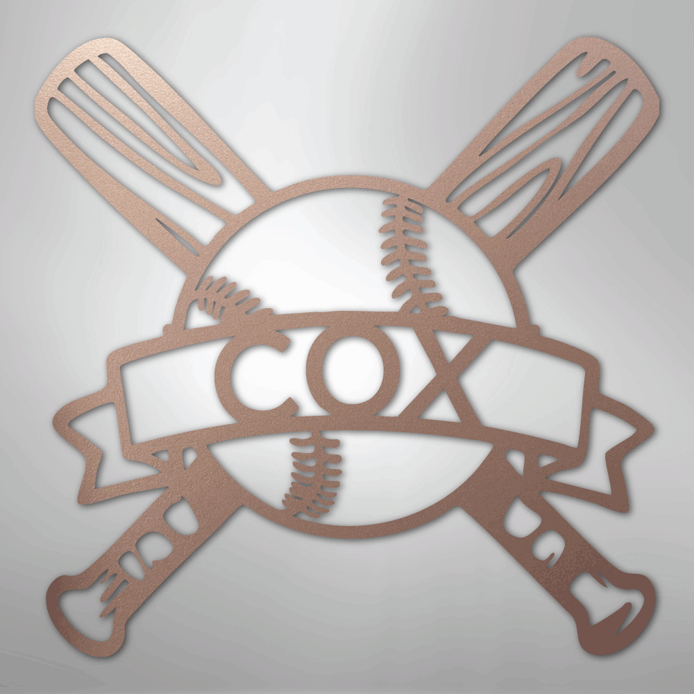 My Easy Monogram Steel Sign Rose / 24" Baseball Monogram - Metal Sign
