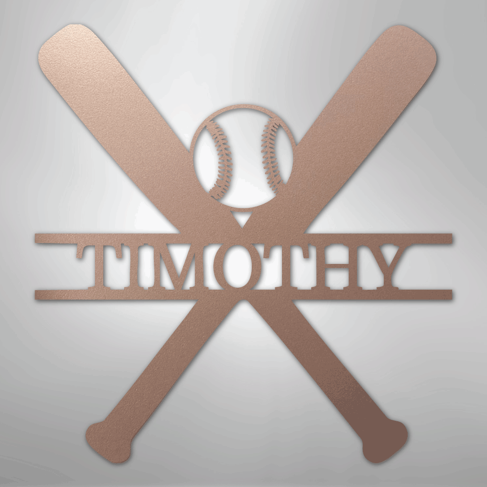 My Easy Monogram Steel Sign Rose / 24" Batter Up - Metal Sign