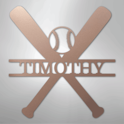 My Easy Monogram Steel Sign Rose / 24" Batter Up - Metal Sign