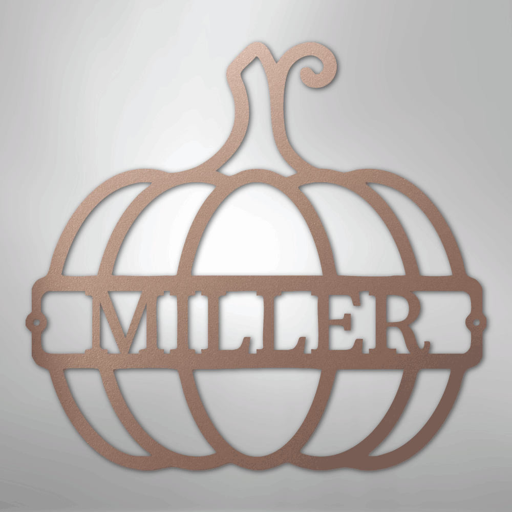 My Easy Monogram Steel Sign Rose / 24" Big Pumpkin Monogram - Steel Sign