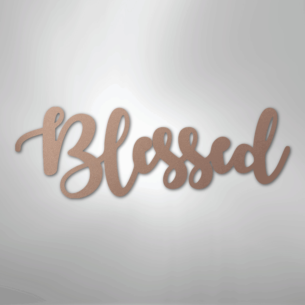 My Easy Monogram Steel Sign Rose / 24" Blessed Script - Steel Sign