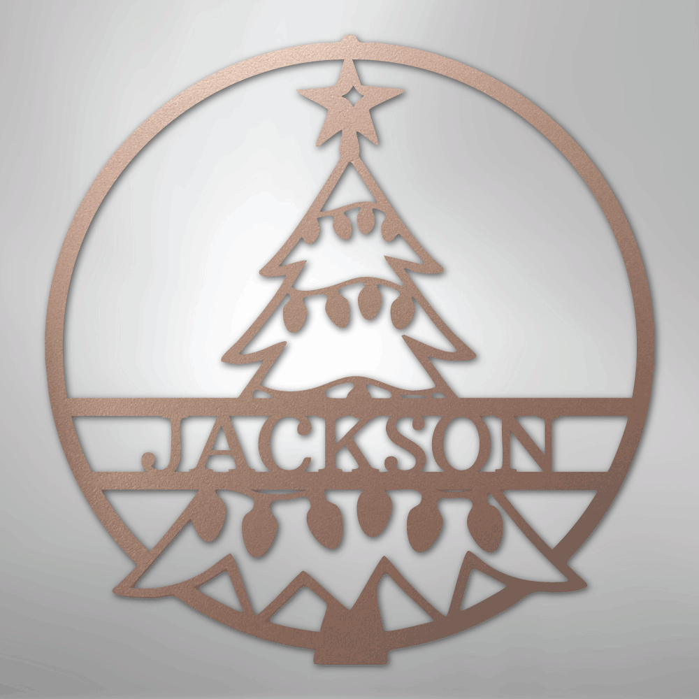 My Easy Monogram Steel Sign Rose / 24" Christmas Tree Monogram - Steel Sign