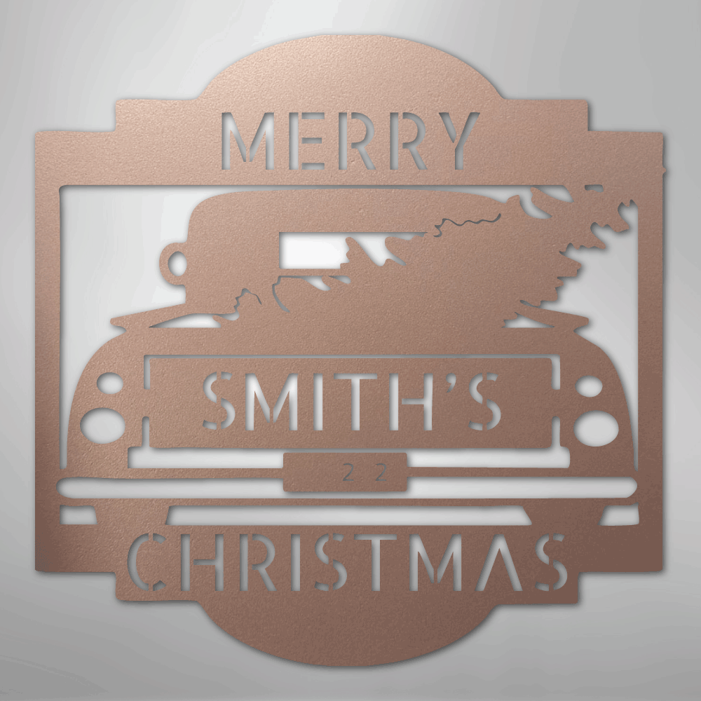 My Easy Monogram Steel Sign Rose / 24" Christmas Truck Monogram - Steel Sign