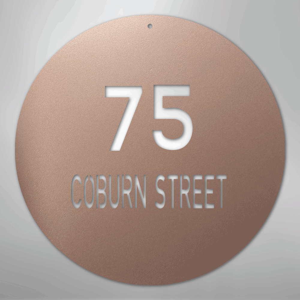 My Easy Monogram Steel Sign Rose / 24" Circle Address - Steel Sign
