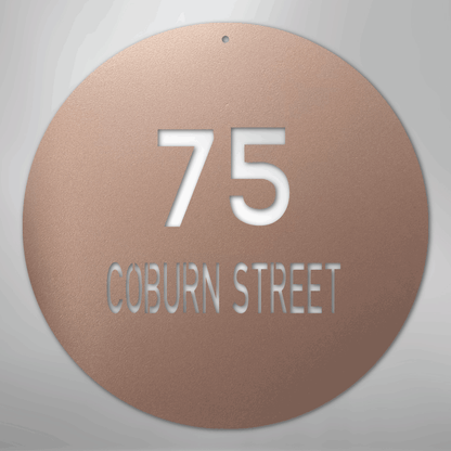 My Easy Monogram Steel Sign Rose / 24" Circle Address - Steel Sign