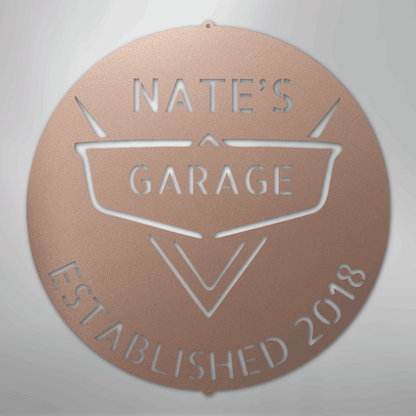 My Easy Monogram Steel Sign Rose / 24" Classic Car Monogram - Steel Sign