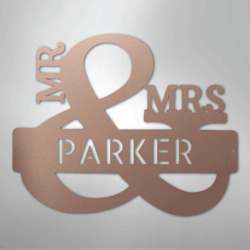 My Easy Monogram Steel Sign Rose / 24" Couples Monogram - Steel Sign