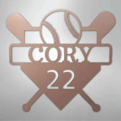 My Easy Monogram Steel Sign Rose / 24" Custom Baseball Monogram - Metal Sign