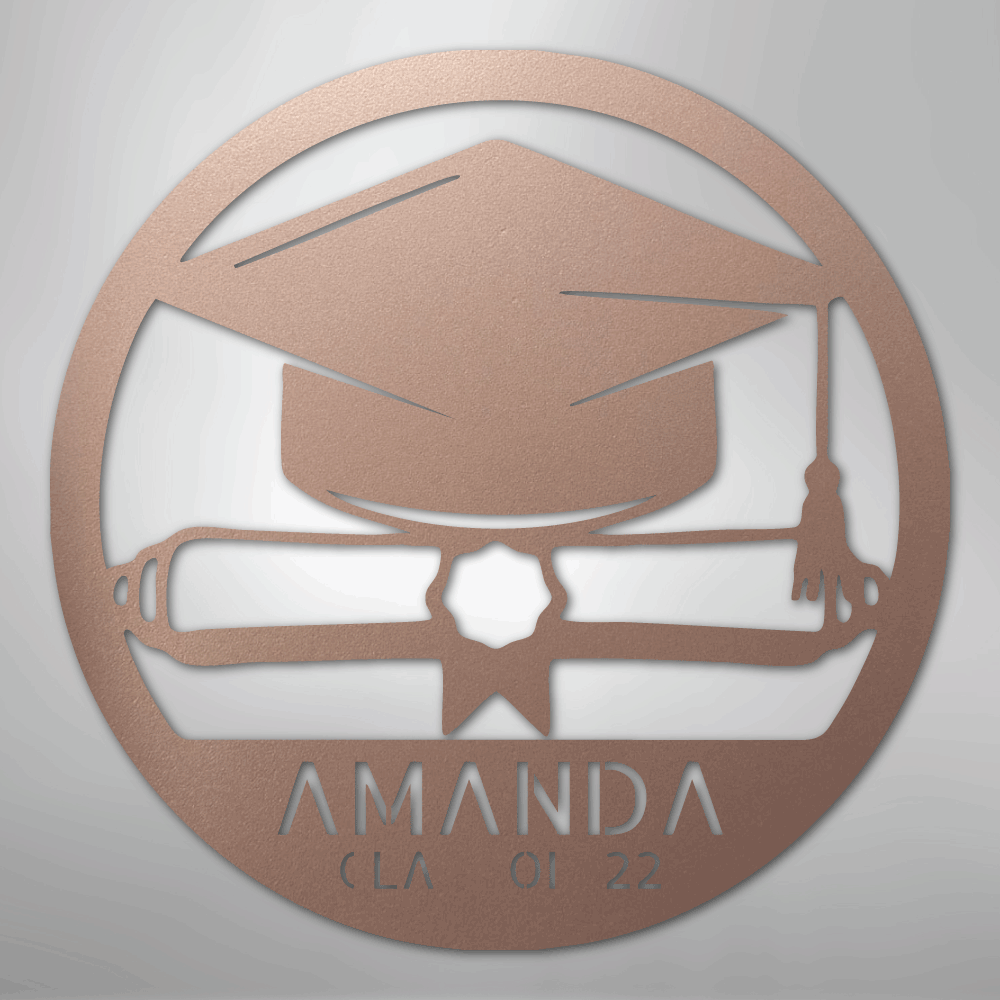 My Easy Monogram Steel Sign Rose / 24" Diploma Monogram - Steel Sign