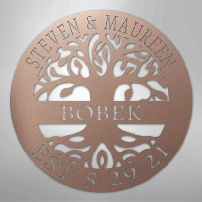 My Easy Monogram Steel Sign Rose / 24" Elaborate Tree Of Life - Steel Sign