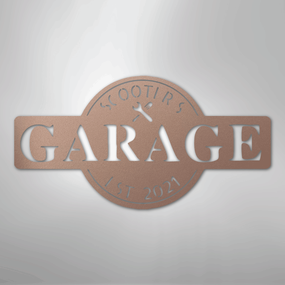 My Easy Monogram Steel Sign Rose / 24" Garage Monogram - Metal Sign