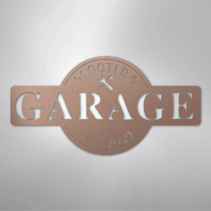 My Easy Monogram Steel Sign Rose / 24" Garage Monogram - Metal Sign