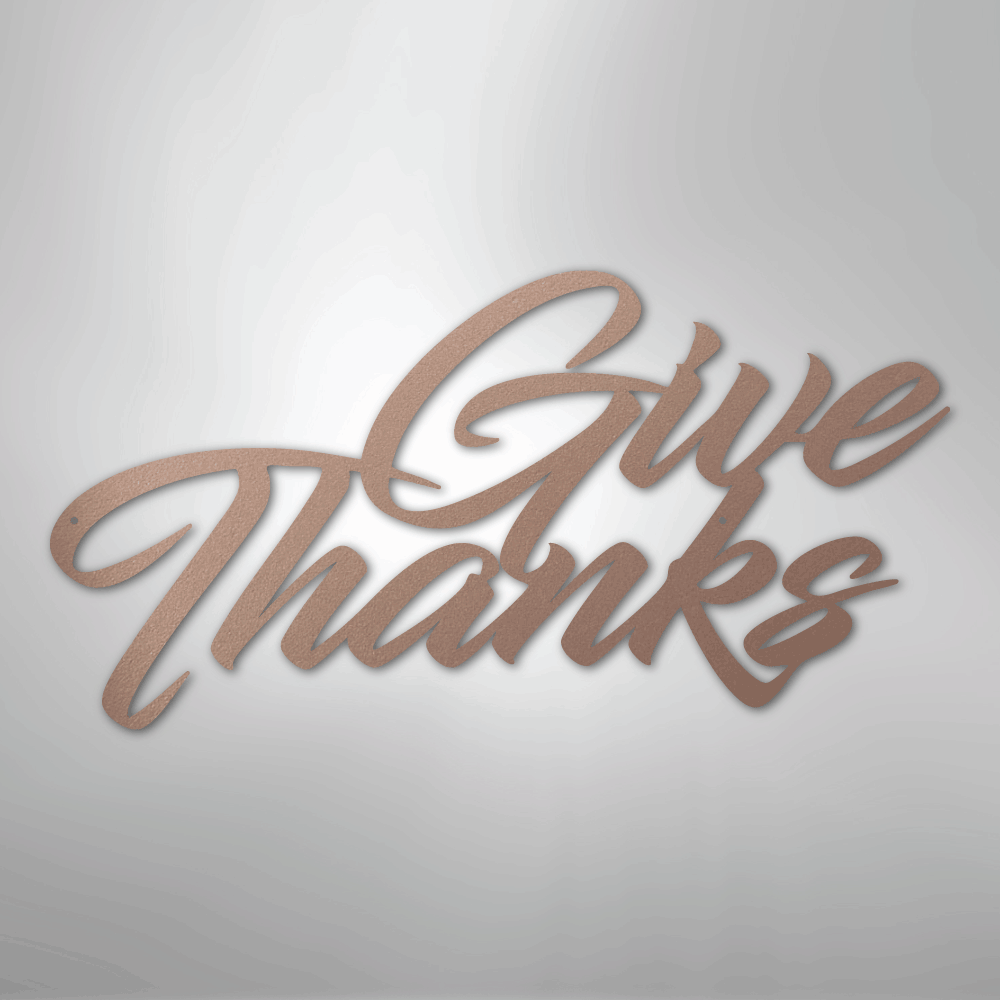 My Easy Monogram Steel Sign Rose / 24" Give Thanks - Steel Sign