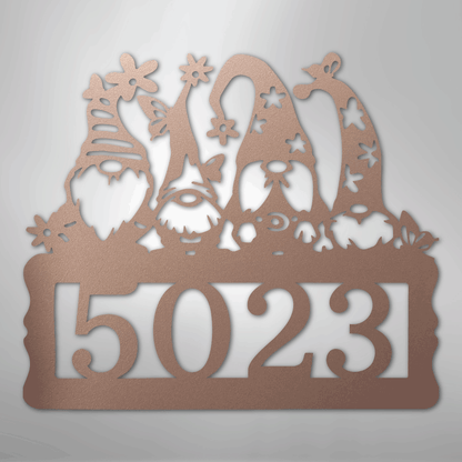My Easy Monogram Steel Sign Rose / 24" Gnome Address Sign - Steel Sign