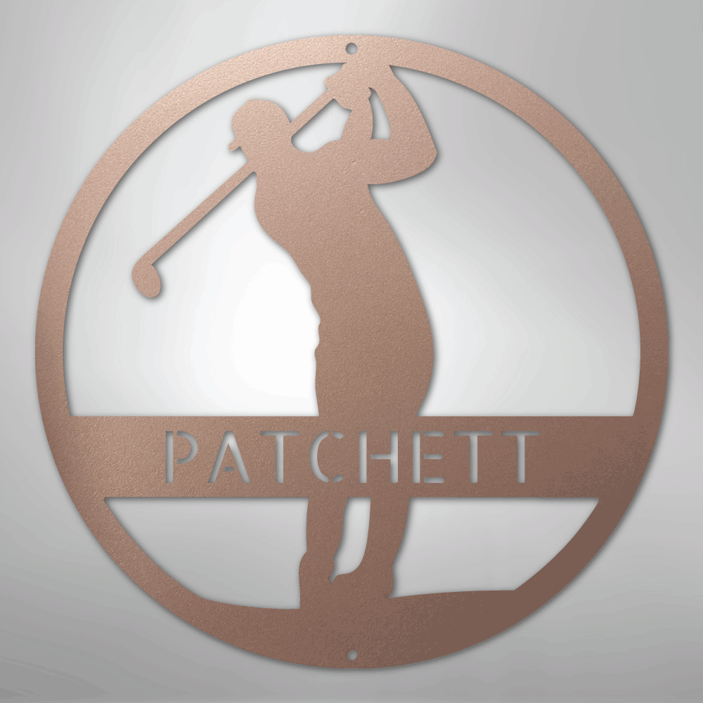 My Easy Monogram Steel Sign Rose / 24" Golfer Monogram - Steel Sign