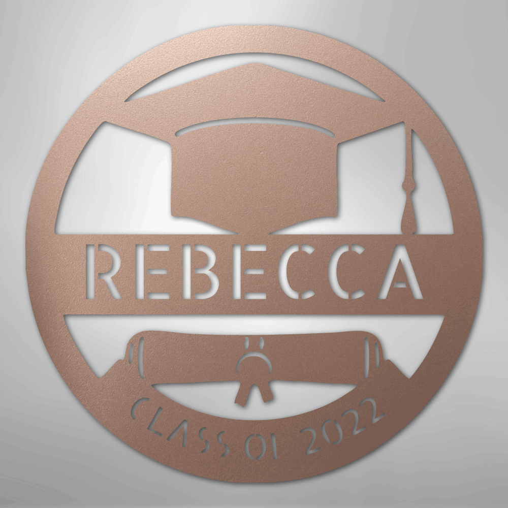 My Easy Monogram Steel Sign Rose / 24" Grad Cap Monogram - Steel Sign