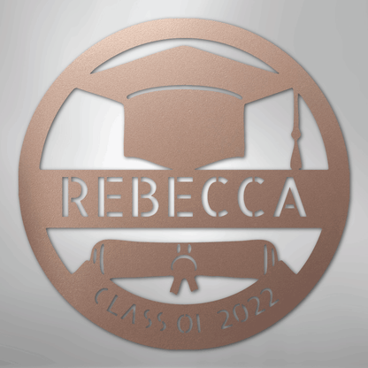 My Easy Monogram Steel Sign Rose / 24" Grad Cap Monogram - Steel Sign