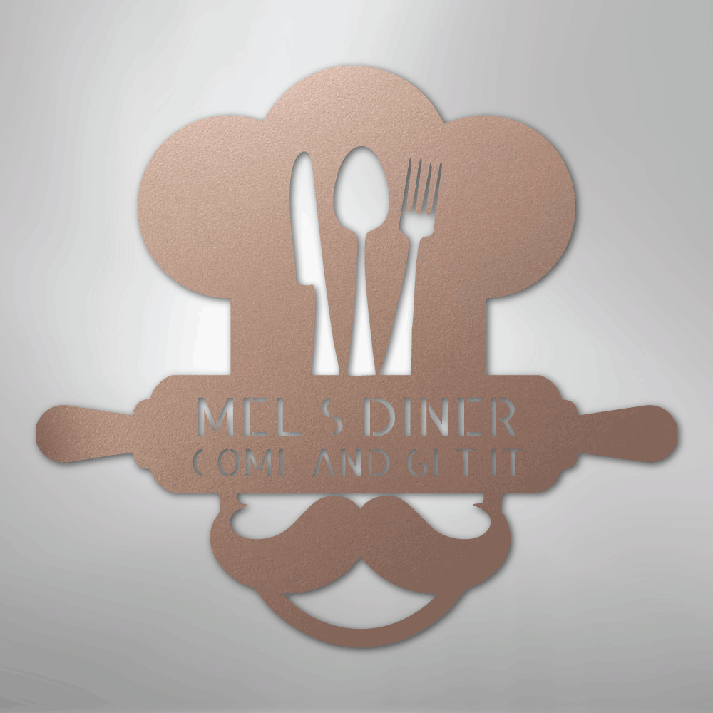 My Easy Monogram Steel Sign Rose / 24" Home Chef Monogram - Steel Sign