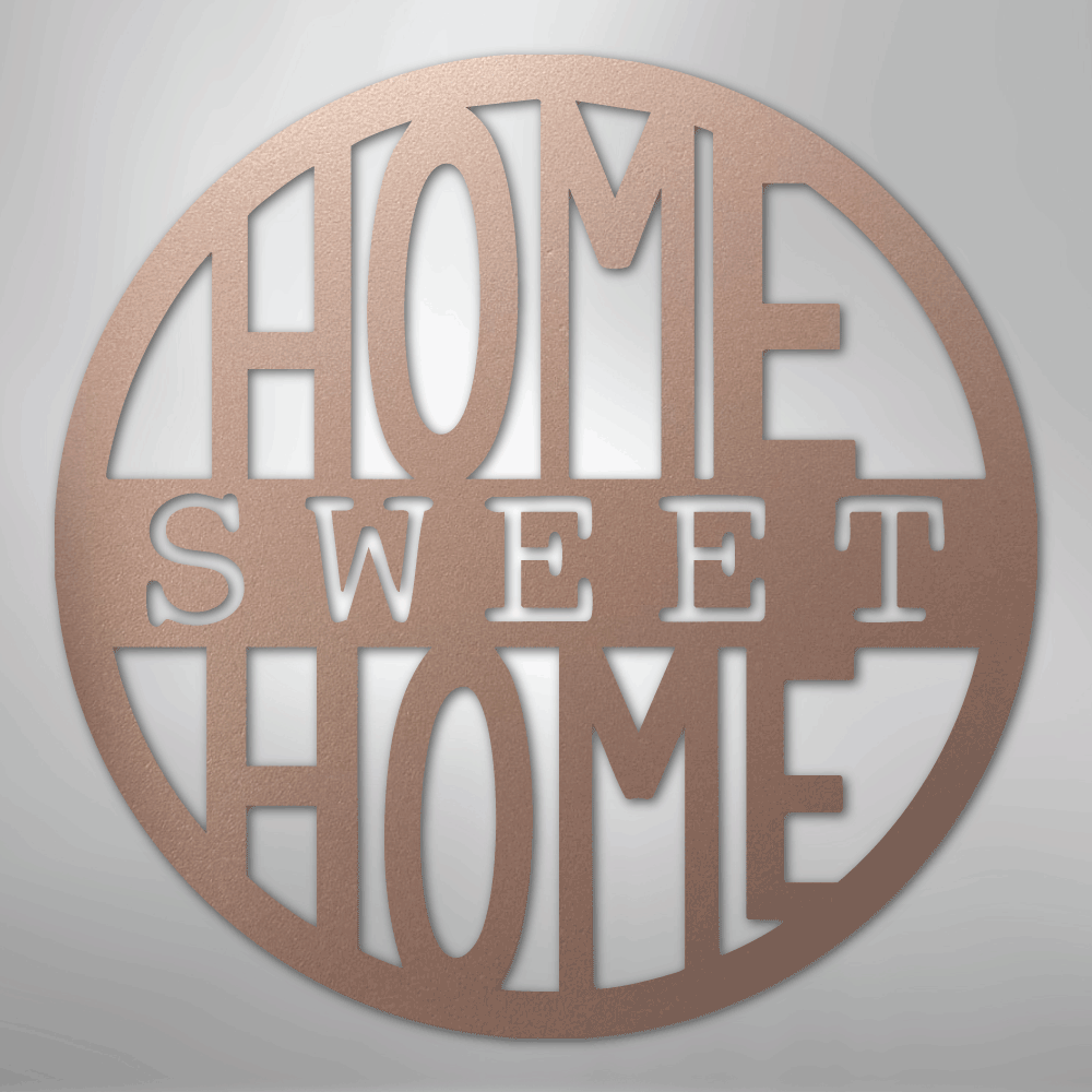 My Easy Monogram Steel Sign Rose / 24" Home Sweet Home Circle - Steel Sign