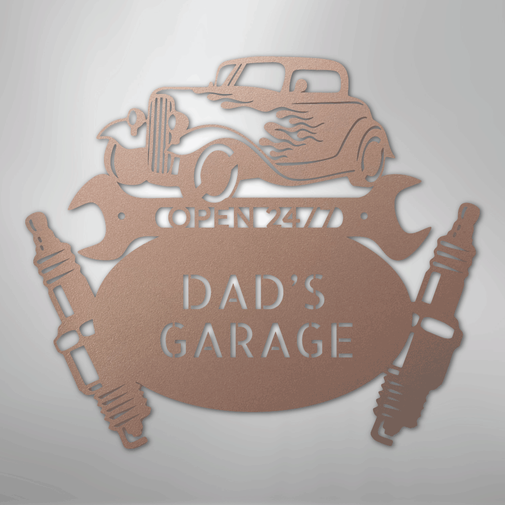 My Easy Monogram Steel Sign Rose / 24" Hot Rod Mechanic Monogram - Steel Sign