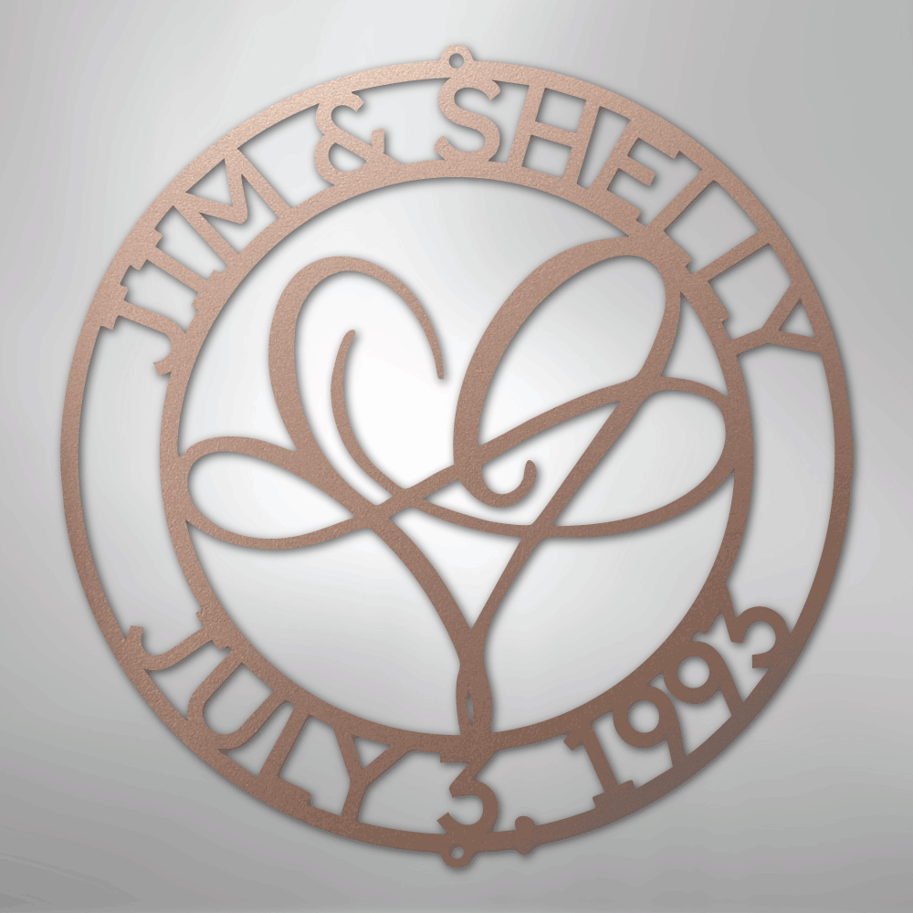 My Easy Monogram Steel Sign Rose / 24" Infinite Love Monogram - Steel Sign