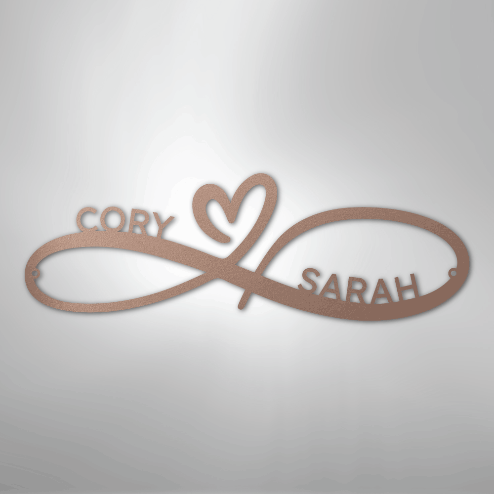 My Easy Monogram Steel Sign Rose / 24" Infinity Couples Monogram - Steel Sign