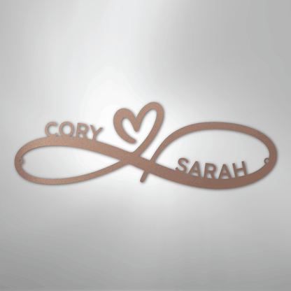 My Easy Monogram Steel Sign Rose / 24" Infinity Couples Monogram - Steel Sign