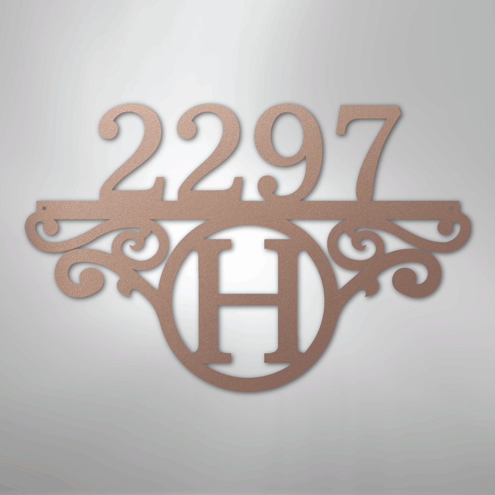 My Easy Monogram Steel Sign Rose / 24" Initial Address Monogram - Steel Sign