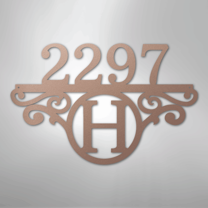 My Easy Monogram Steel Sign Rose / 24" Initial Address Monogram - Steel Sign