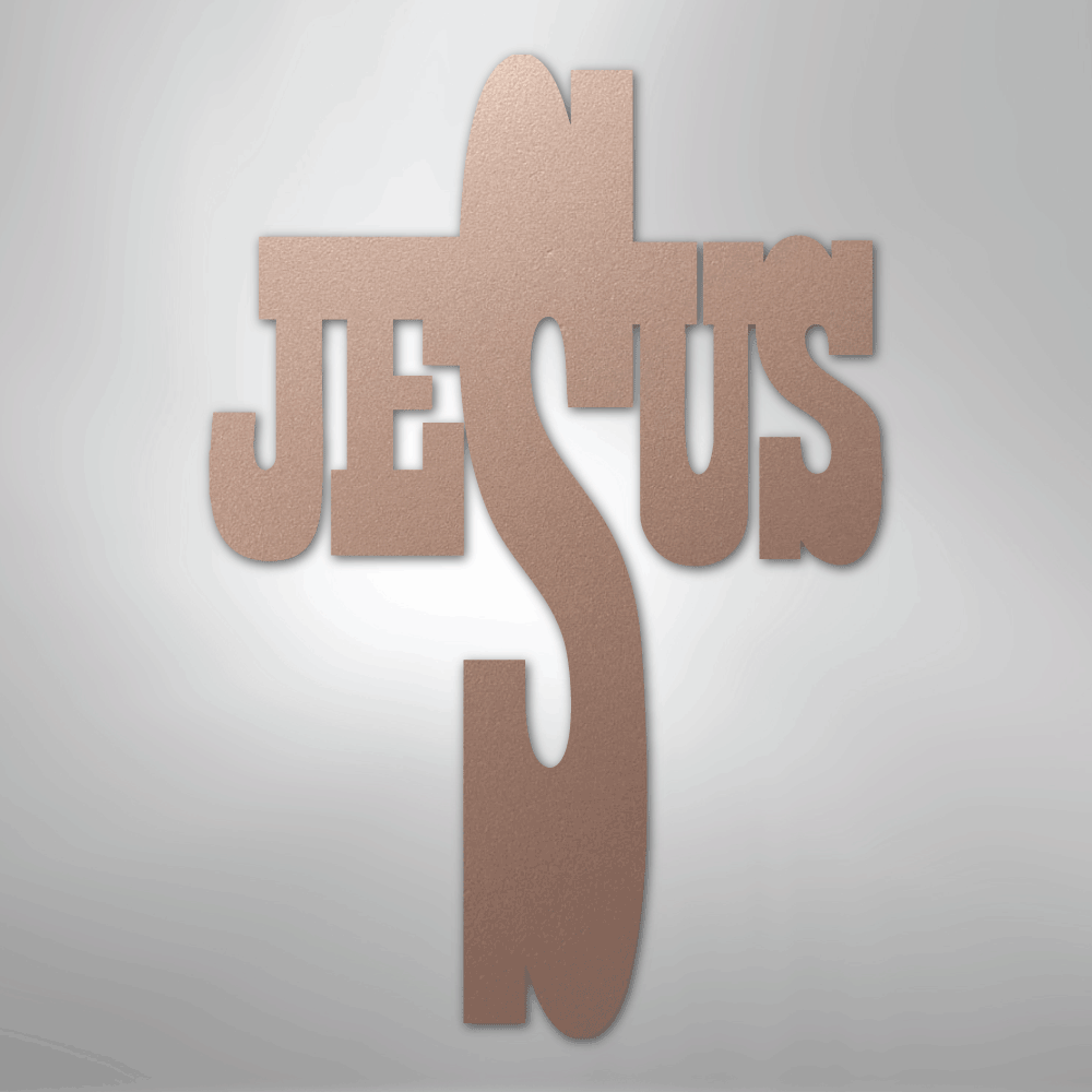 My Easy Monogram Steel Sign Rose / 24" Jesus Cross - Steel Sign