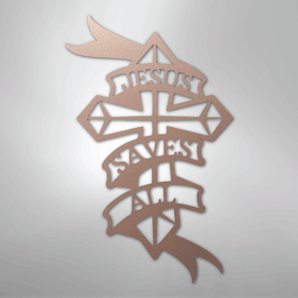 My Easy Monogram Steel Sign Rose / 24" Jesus Saves All - Steel Sign