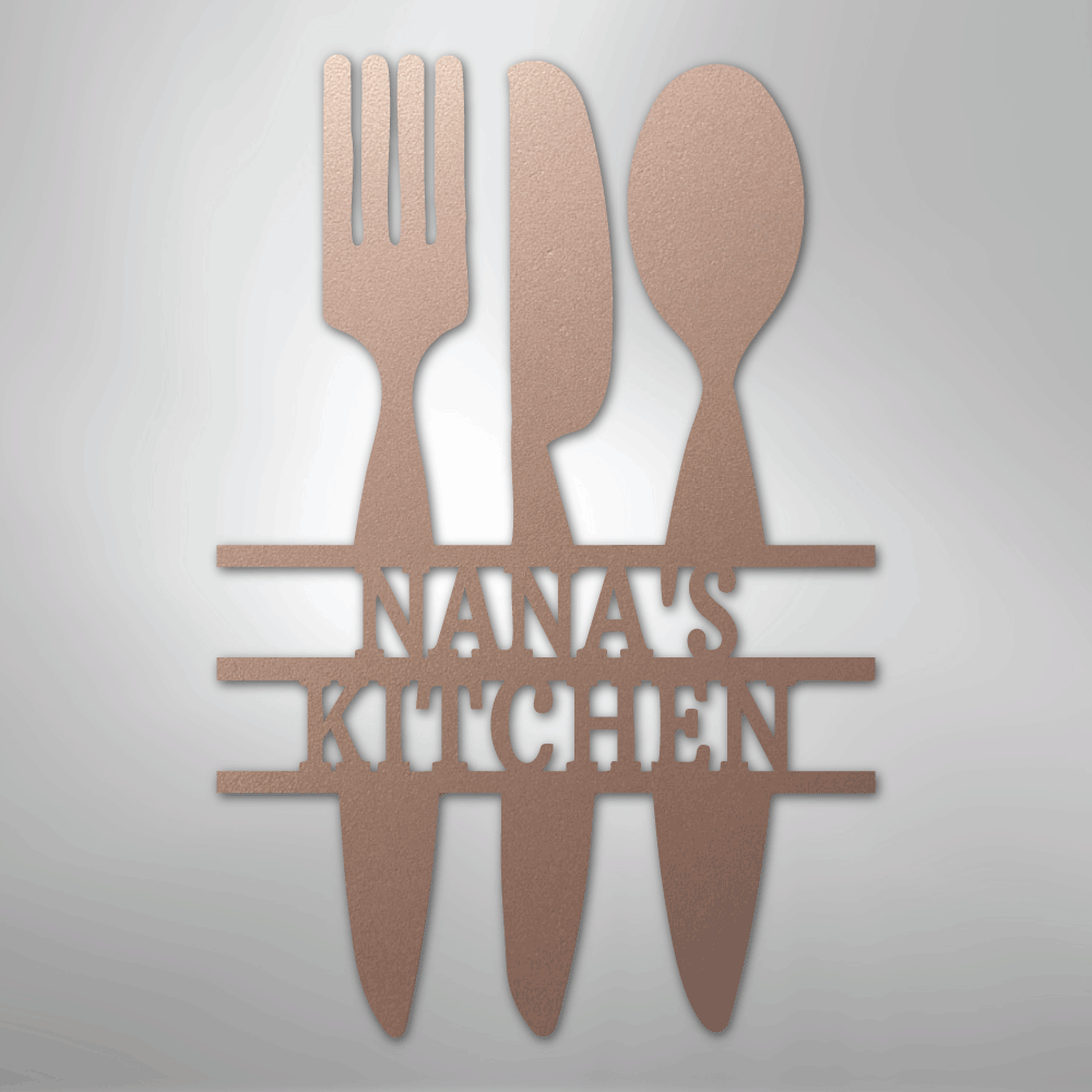 My Easy Monogram Steel Sign Rose / 24" Kitchen Utensil Monogram - Steel Sign