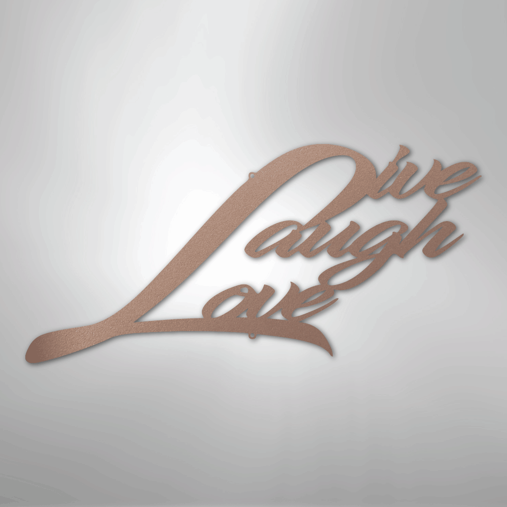My Easy Monogram Steel Sign Rose / 24" Live Laugh Love - Steel Sign