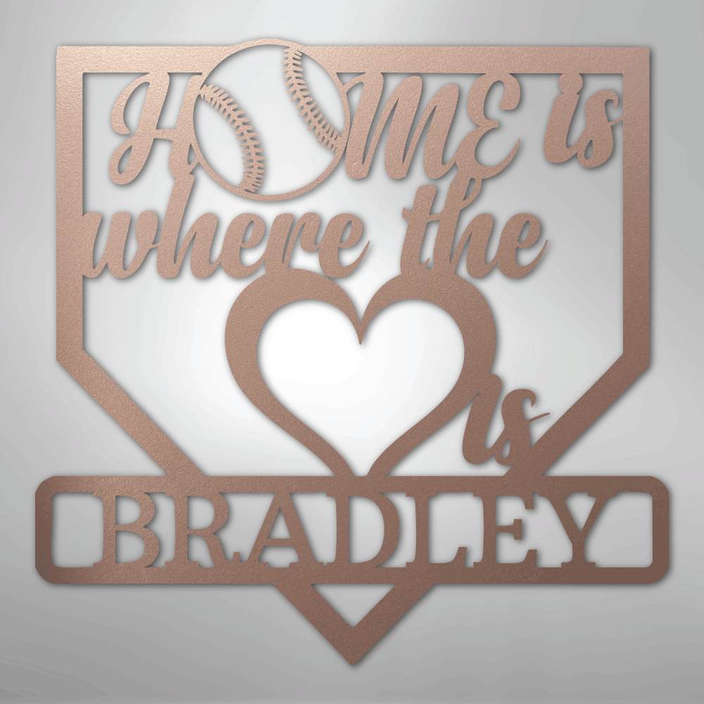 My Easy Monogram Steel Sign Rose / 24" Love Baseball Monogram - Metal Sign