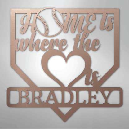 My Easy Monogram Steel Sign Rose / 24" Love Baseball Monogram - Metal Sign